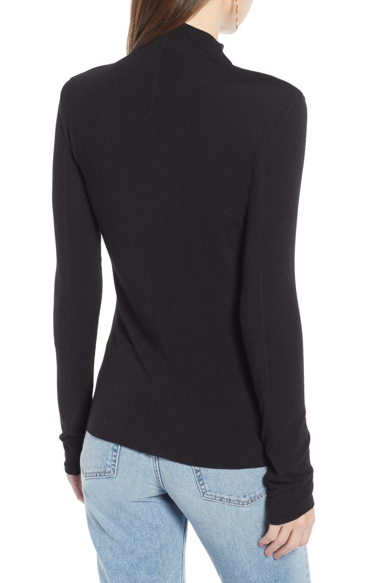 Something Navy Center Seam Mock Neck Top, Alternate, color, 