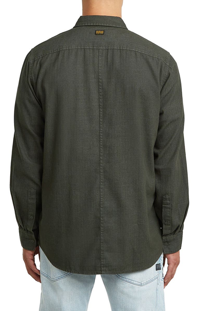 G-STAR Paneled Cotton Blend Button-Up Shirt, Alternate, color, Asfalt Gd