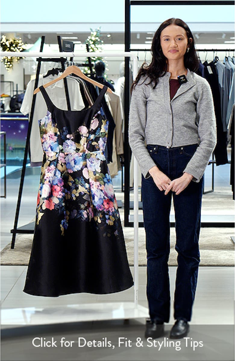 Floral Fit & Flare Cocktail Midi Dress, sales video thumbnail