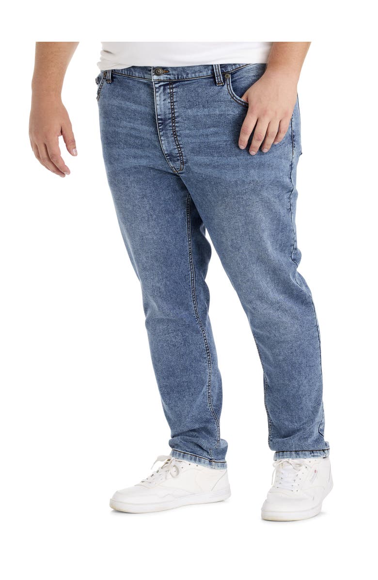 True Nation by DXL Big & Tall Knit Slim-Fit Weekend Jeans, Main, color, Chill Weekend