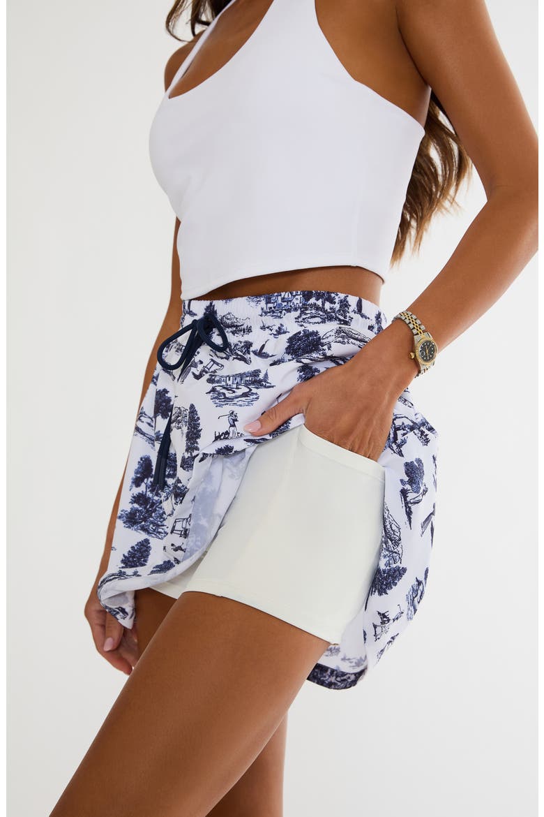 Clyde Performance Toile Miniskirt, Alternate, color, EVENING GOLF TOILE