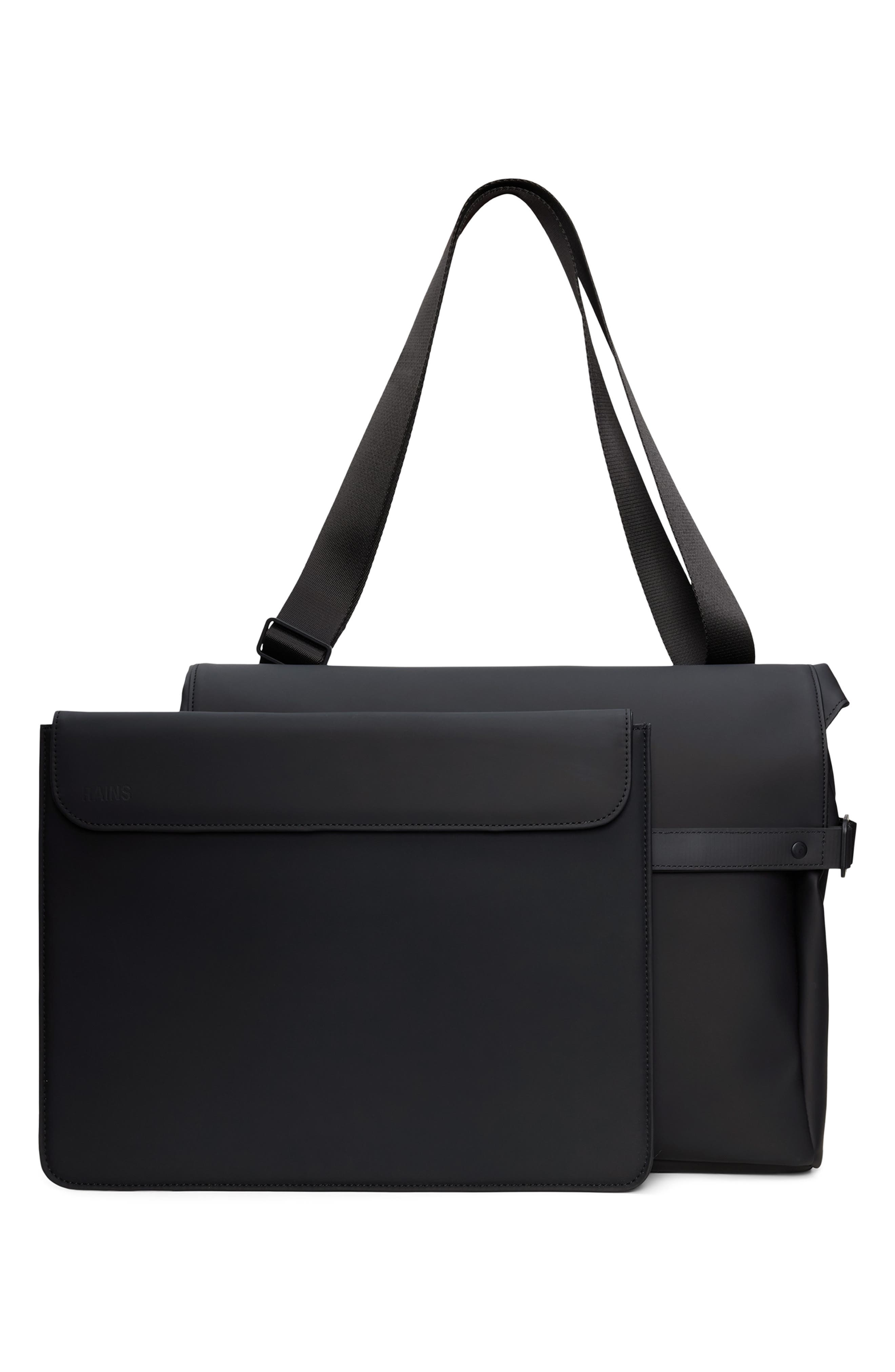 Rains OTG Waterproof Messenger Bag, Alternate, color, Black