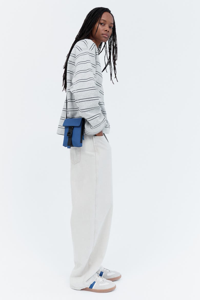Oversized Sweatshirt, Alternate, color, Light gray melange/striped