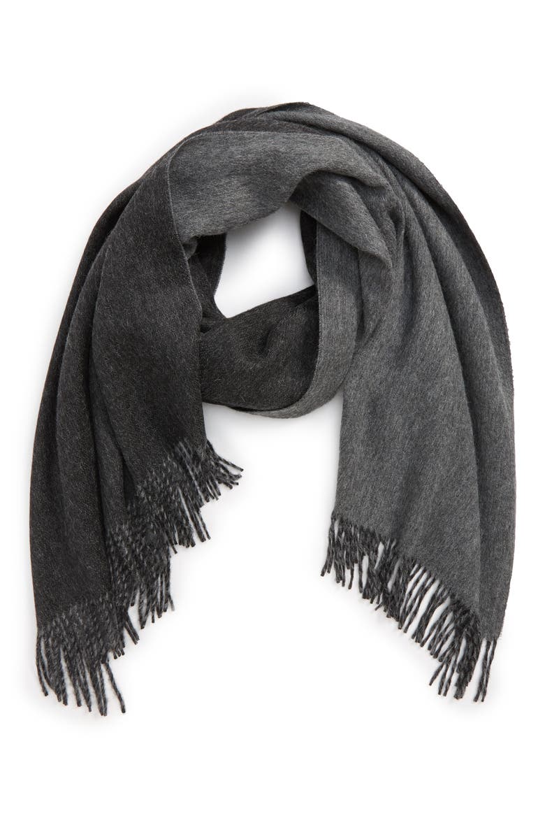 Cecina Double Face Scarf, Alternate, color, LIGHT GREY/ BLACK