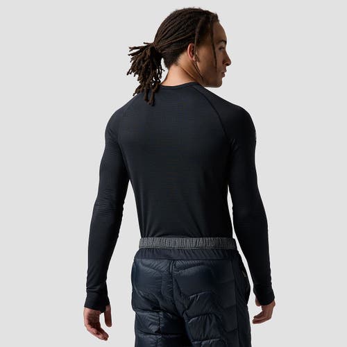 Backcountry Pines Microgrid Ultra-lt Baselayer Crew Top In Black