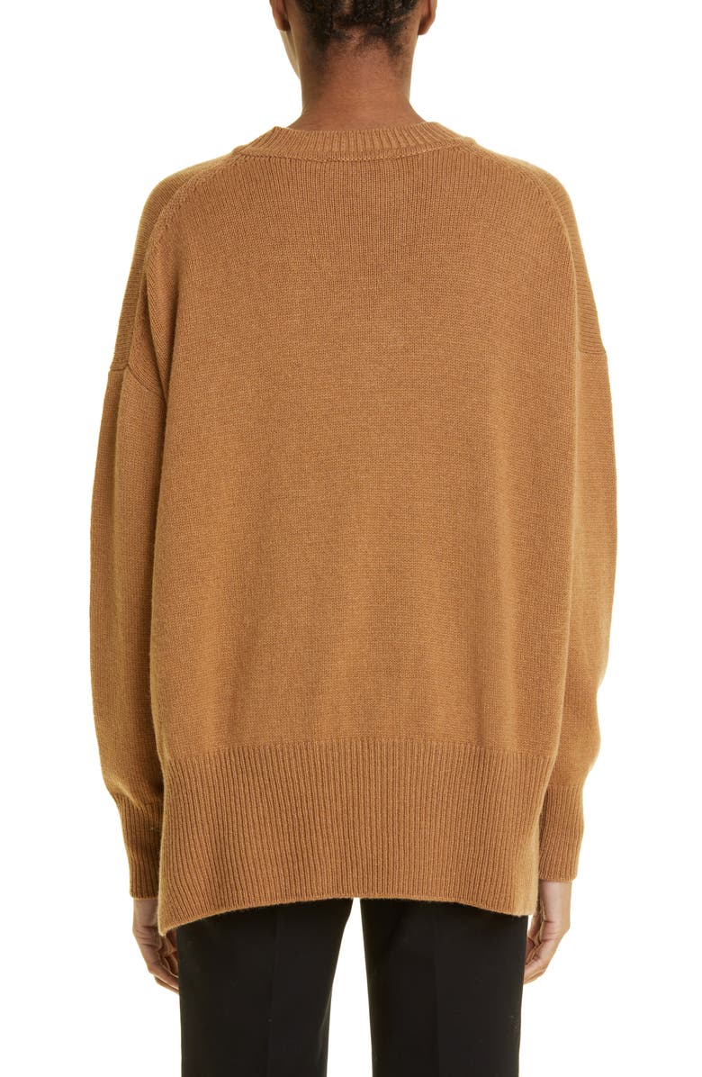 Jil Sander Slouchy Crewneck Cashmere Sweater, Alternate, color,