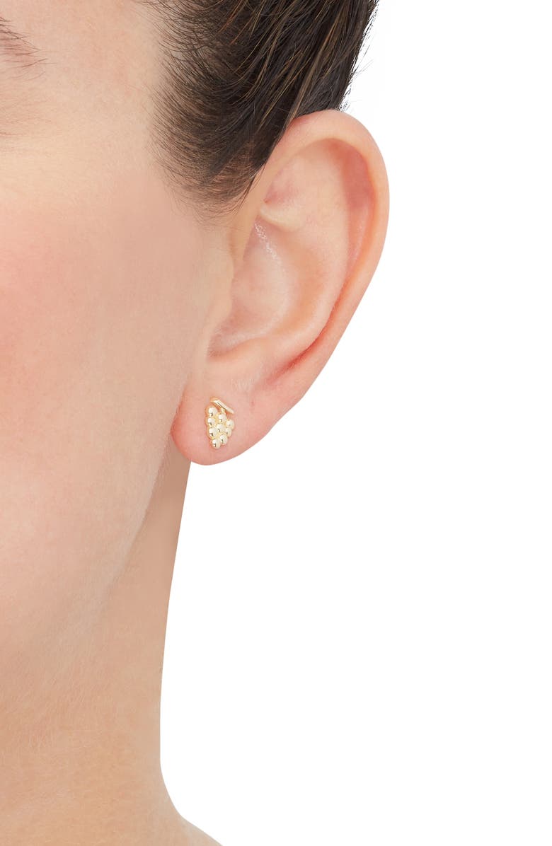 Frankie & Zoe Grape Stud Earrings, Alternate, color, Yellow Gold
