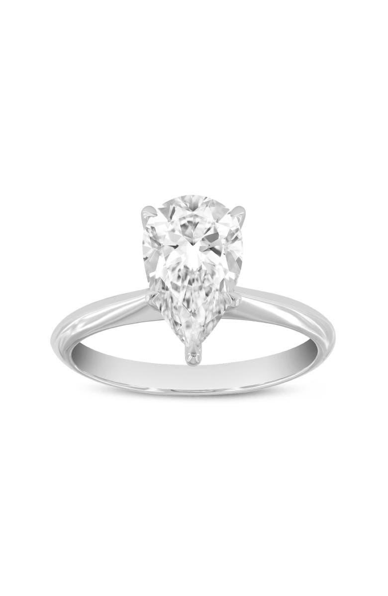 LuvMyJewelry Jana 14K White Gold Pear Lab Grown Diamond Solitaire Engagement Ring - 1 Ct, Alternate, color, 14K White Gold