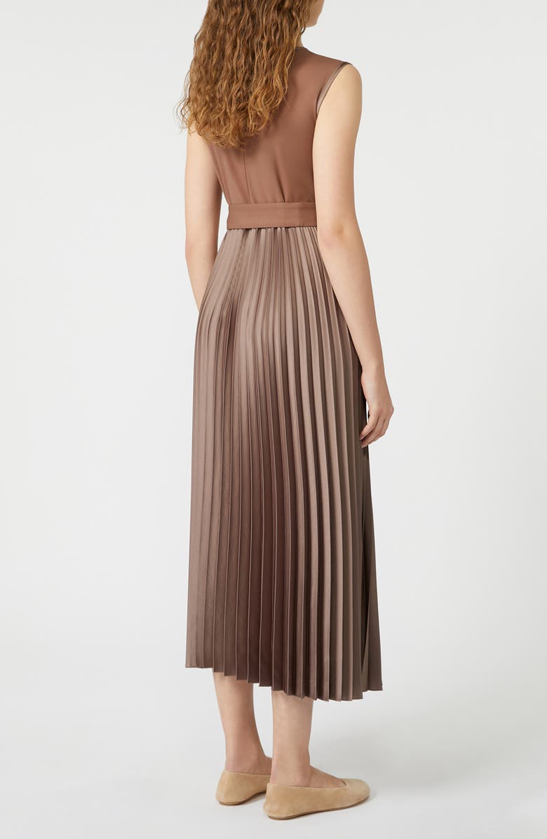 Weekend Max Mara Samuele Sleeveless A-Line Dress, Alternate, color, Brown