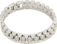 Sterling Forever CZ Accent Watch Chain Bracelet