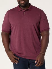 Harbor Bay by DXL Big & Tall Tonal Geometric Print Polo Shirt