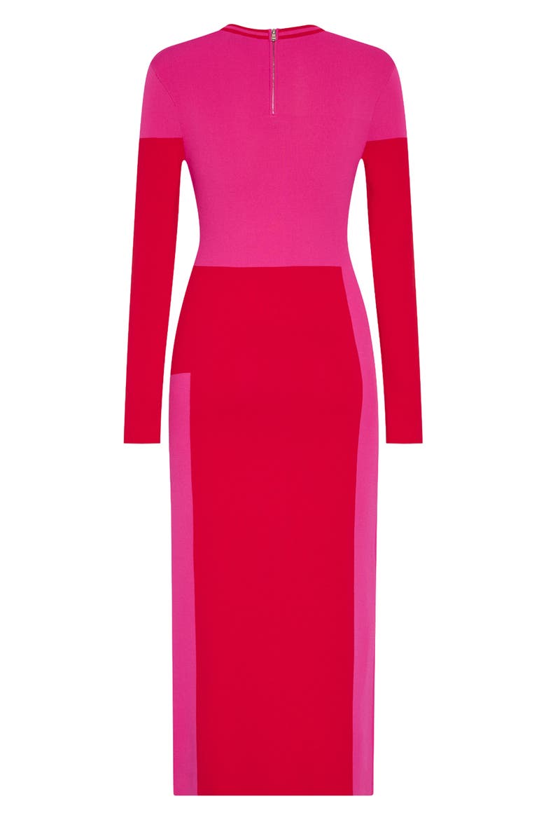 Shohana Long Sleeve Midi Dress, Alternate, color, PINK/ RED