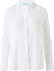 Melissa Odabash Tina Core Cotton Gauze Button-Up Cover-Up Shirt