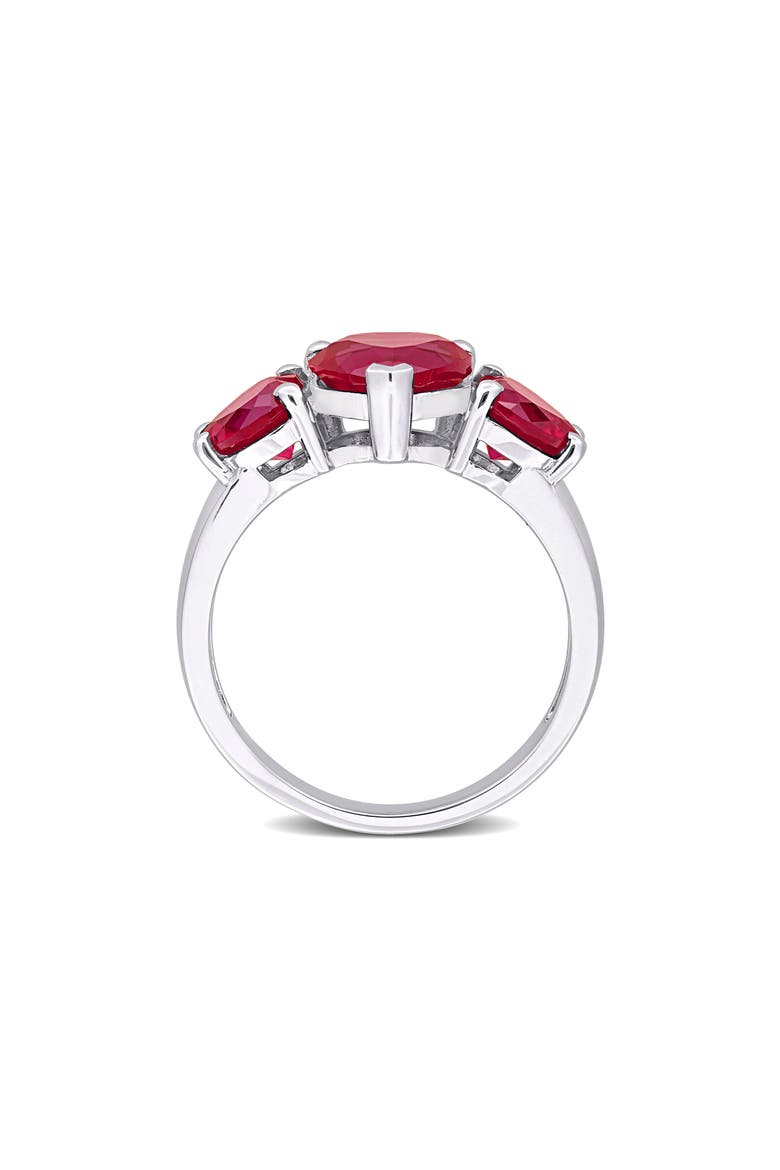 Heart Cut Created Ruby Ring, Alternate, color, RED