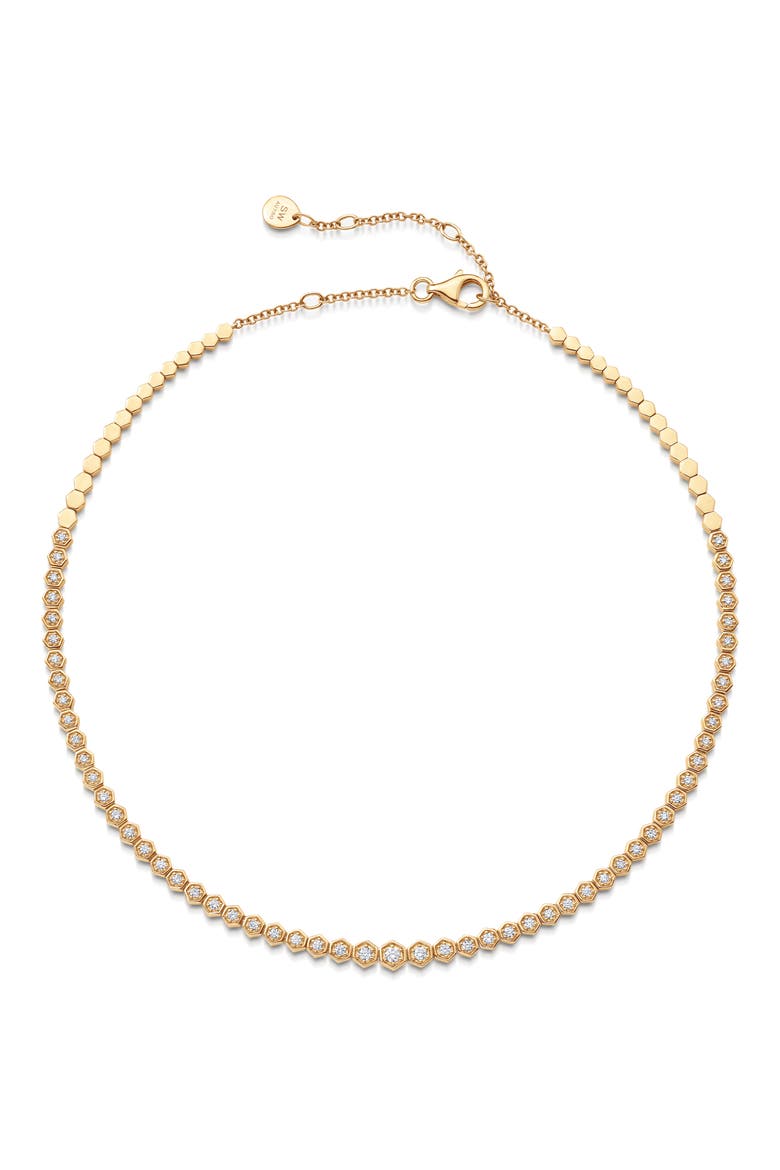 Isadora Hexagon Diamond Choker Necklace, Main, color, ROSE GOLD