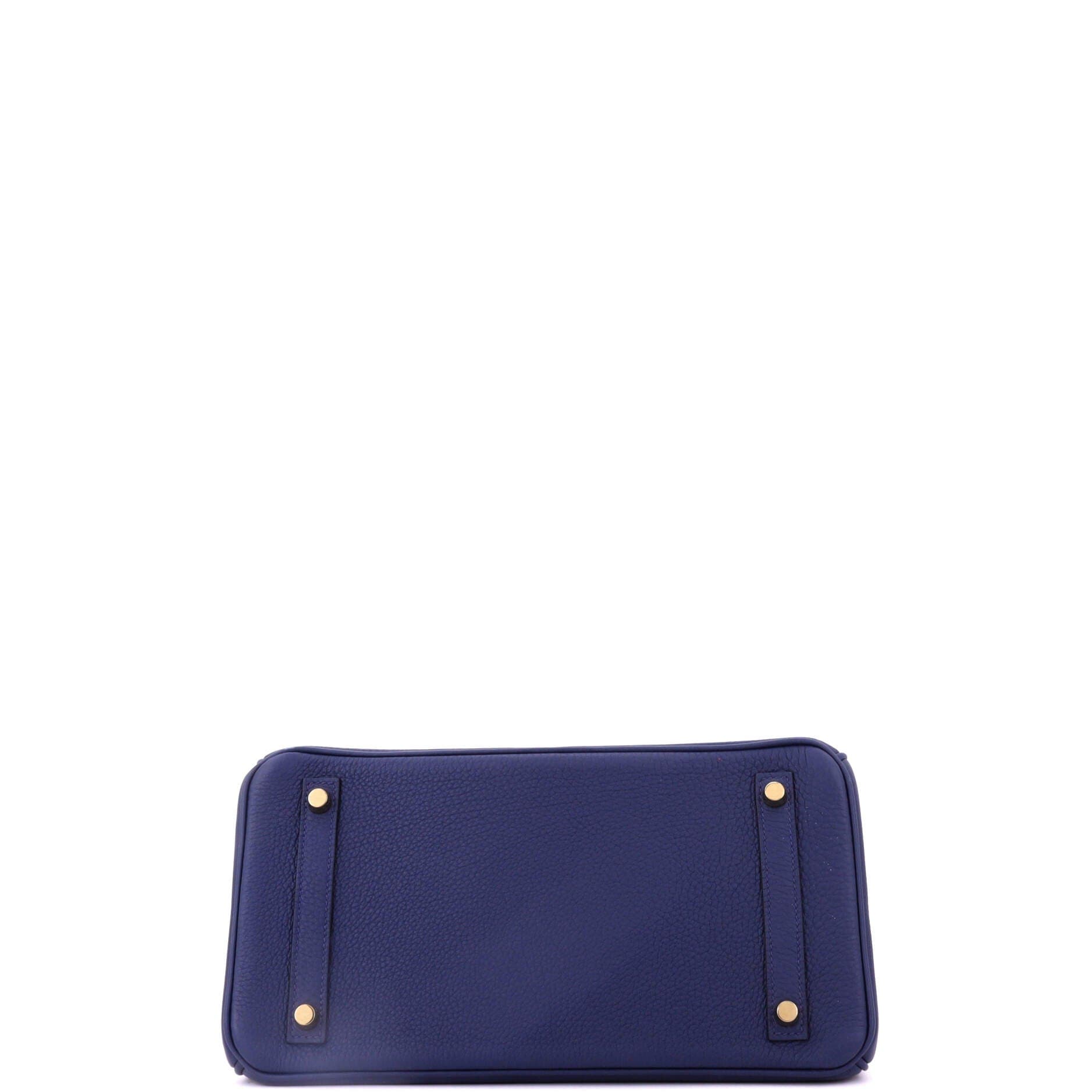 Pre-Owned Hermes Birkin Handbag Blue Togo with Gold Hardware 30, Alternate, color, 