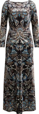 Julia Jordan Paisley Floral Long Sleeve Gown