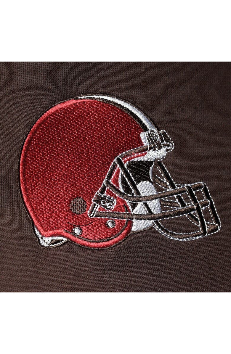 STARTER Men's Starter Brown/Orange Cleveland Browns Playoffs Color Block Full-Zip Hoodie, Alternate, color, Brown