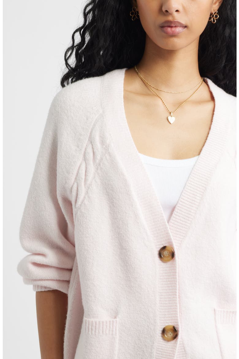 Relaxed Everyday Cardigan, Alternate, color, PINK PRIMROSE