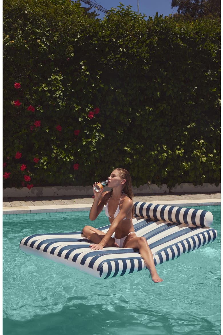 Luxe Lilo Inflatable Pool Float, Alternate, color, BLUE