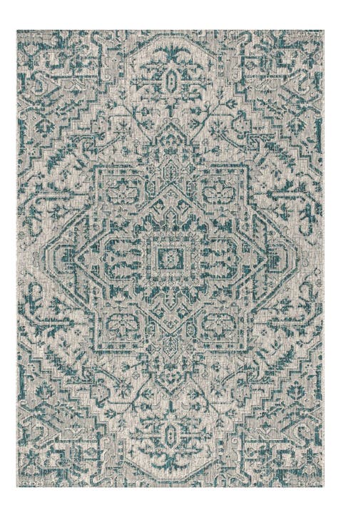 Estrella Bohemian Medallion Textured Weave Indoor/Outdoor Area Rug