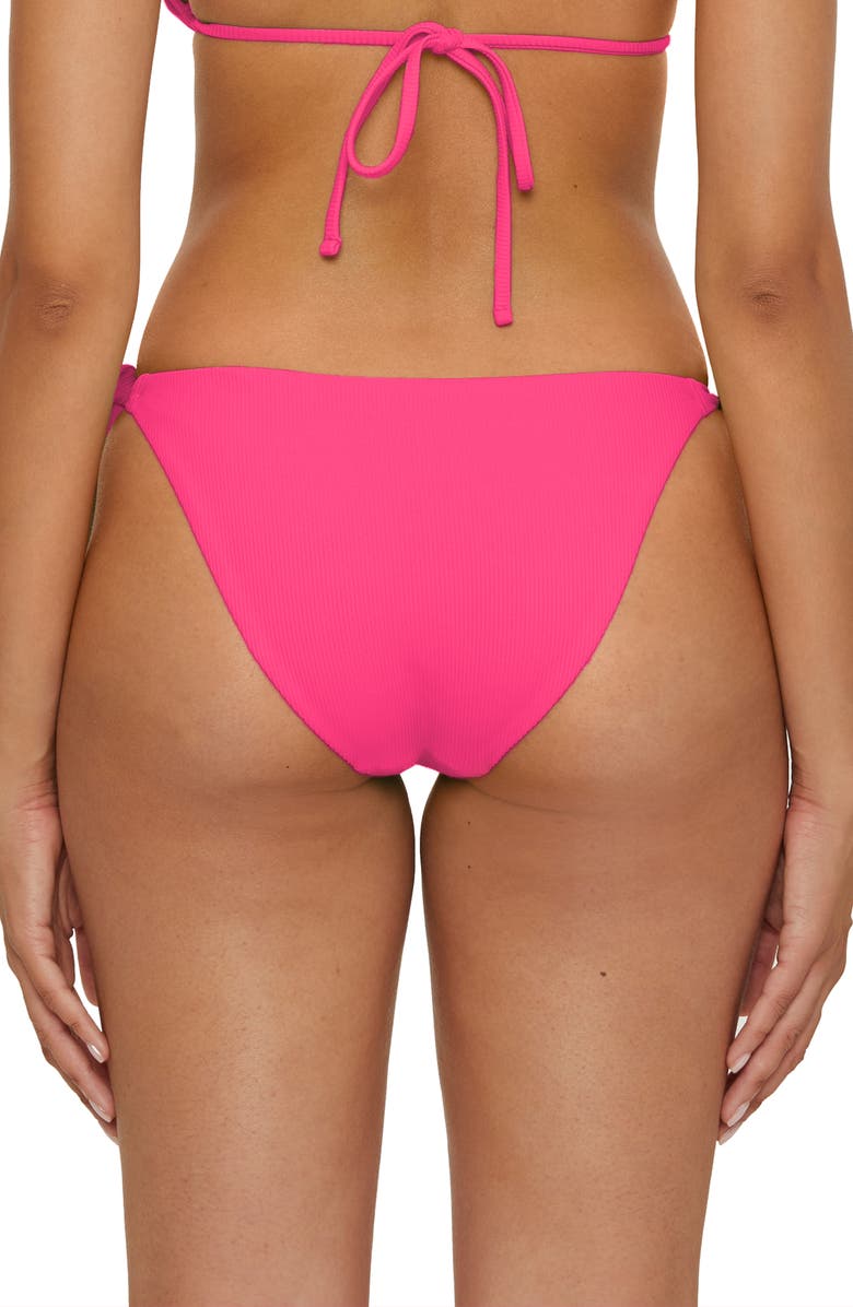 Becca Modern Edge Side Tie Bikini Bottoms, Alternate, color, Punch