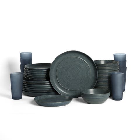 Elio 32-Piece Dinnerware Set with Glassware, Service for 8