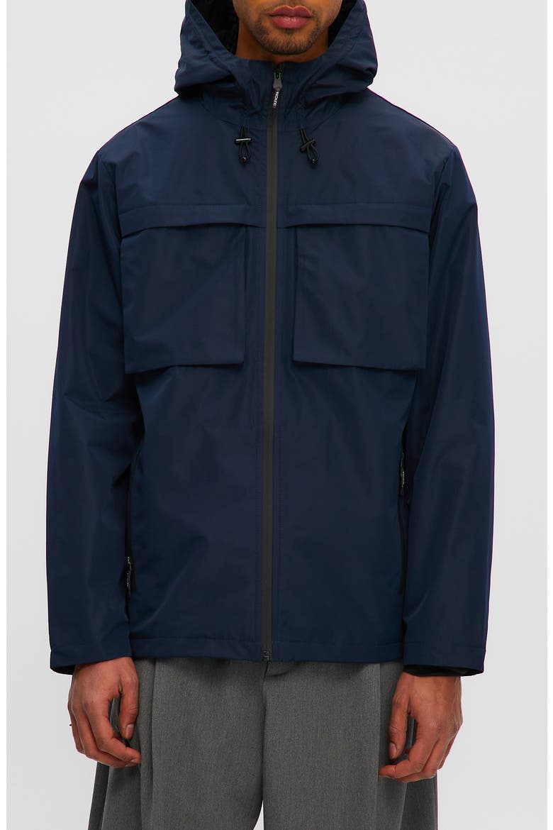Andreas Water Resistant Rain Coat, Main, color, NAVY