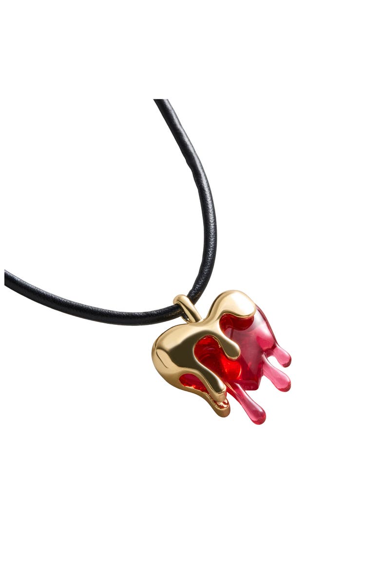 Fatal Attraction Heart Cord Necklace, Alternate, color, RED