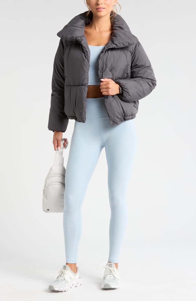 Zella Cozy Cocoon Puffer Jacket, Alternate, color, Grey Forged