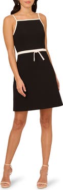 Adrianna Papell Bow A-Line Crepe Dress