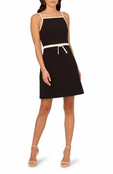Adrianna Papell Bow A-Line Crepe Dress