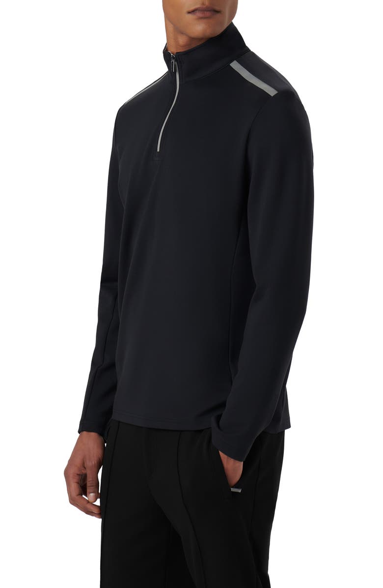 Bugatchi Quarter Zip Pullover, Alternate, color, Caviar