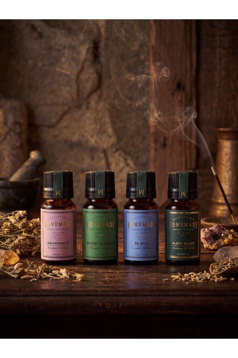 Essential Oil Blend Set 4 pieces, Alternate, color, Amber