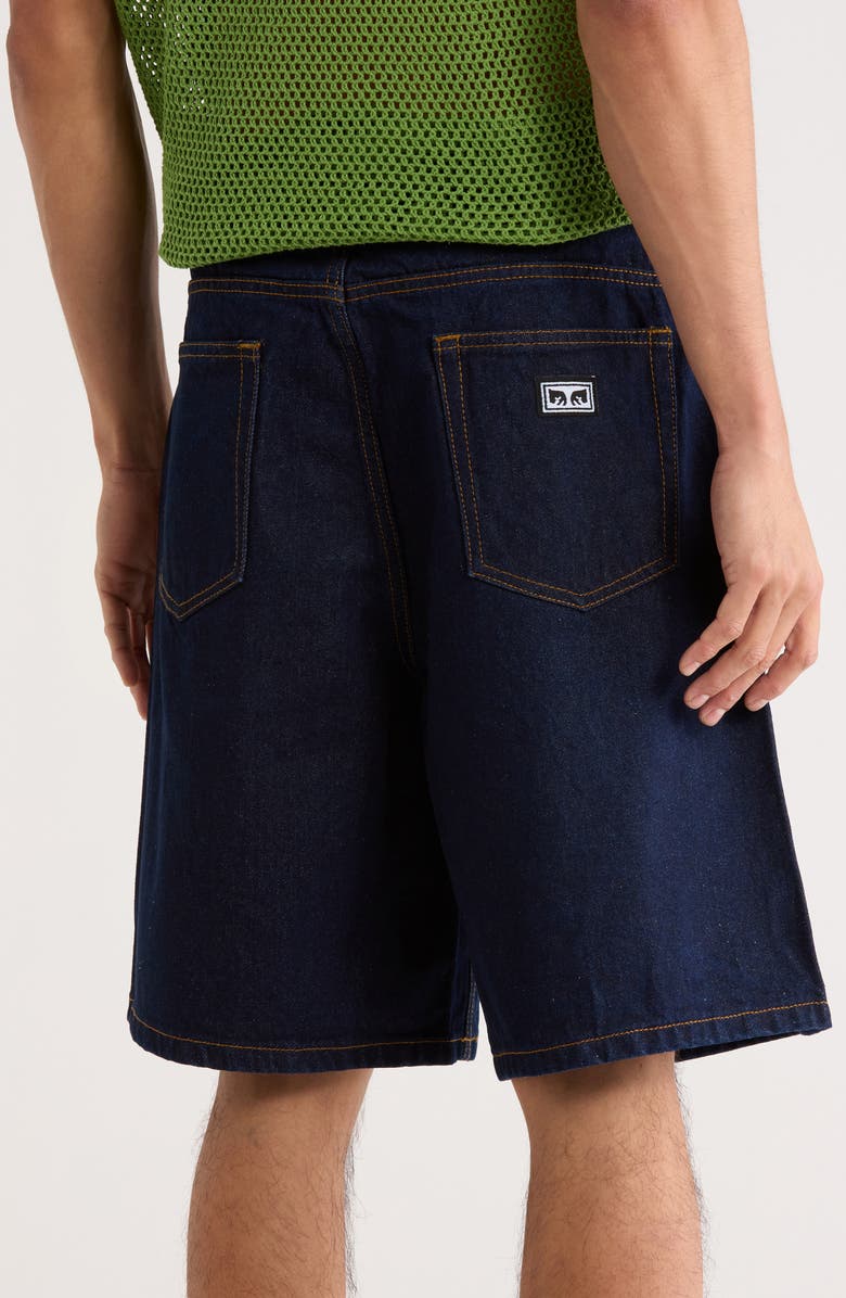 Obey Bigwig Baggy Denim Shorts, Alternate, color, Rinse Indigo