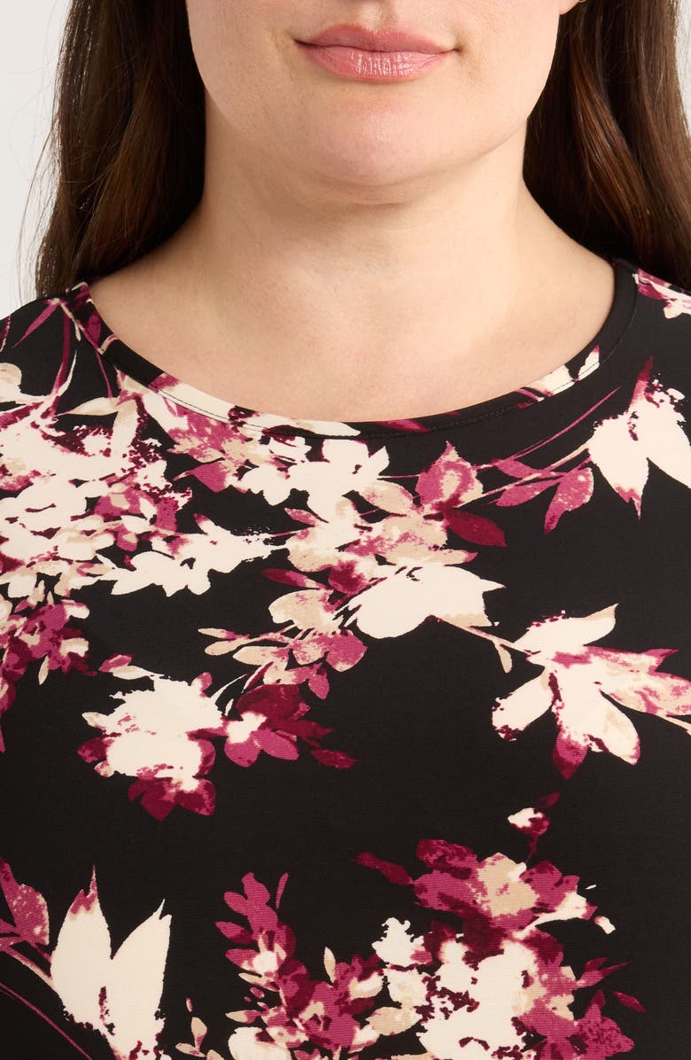 AK ANNE KLEIN Print Top, Alternate, color, Anne Black/ Chianti Multi