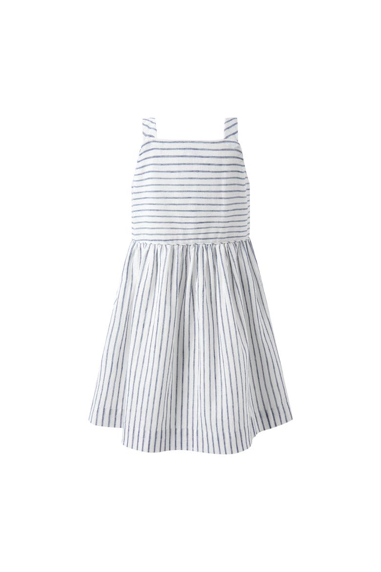 Stripe Button Front Sundress, Alternate, color, Navy
