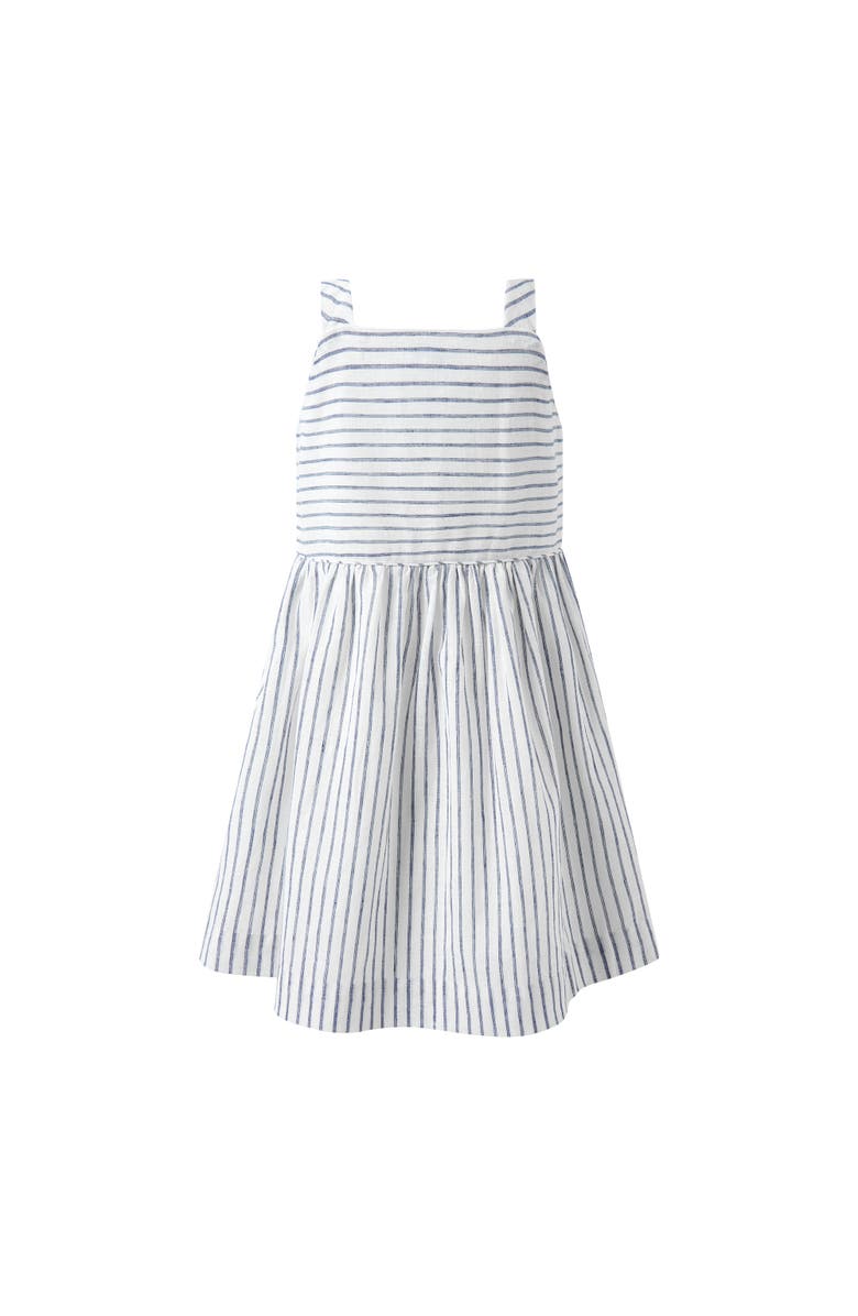 Rachel Riley Stripe Button Front Sundress, Alternate, color, Navy