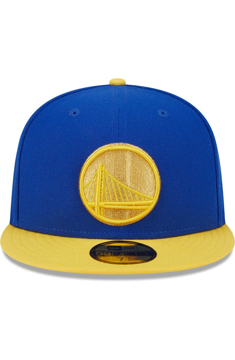 New Era Men's New Era Royal/Gold Golden State Warriors Gameday Gold Pop Stars 59FIFTY Fitted Hat, Alternate, color, Royal
