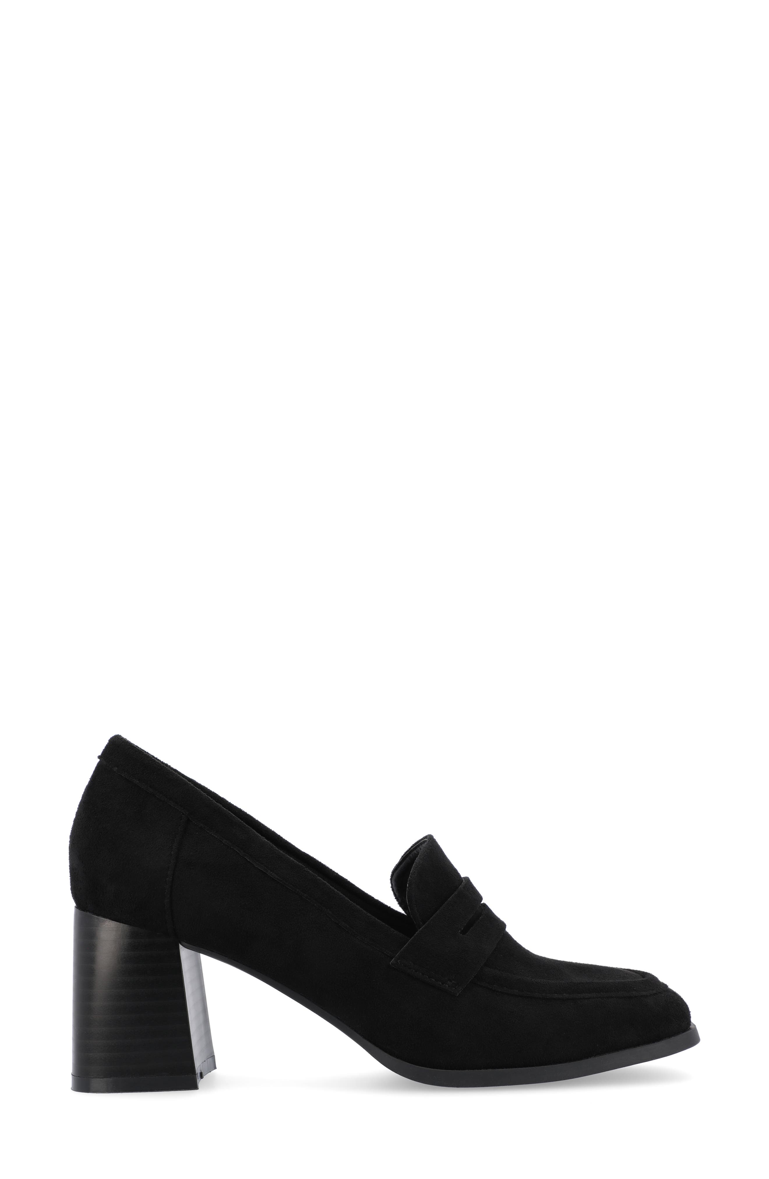 Journee Collection Malleah Loafer Pump, Alternate, color, Black Suede