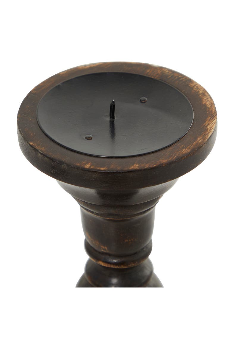 Wooden Candle Holder - Set of 3, Alternate, color, BLACK