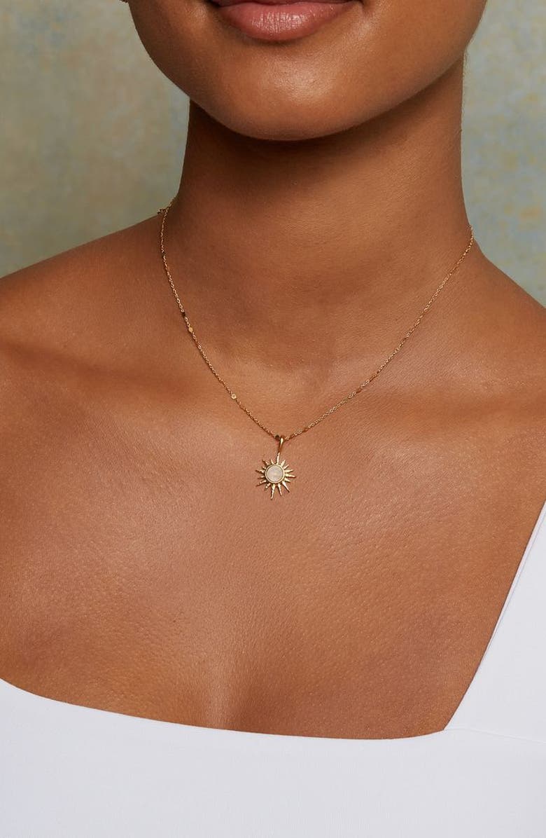 Satya Jewelry North Star Moonstone Starburst Necklace, Alternate, color, 