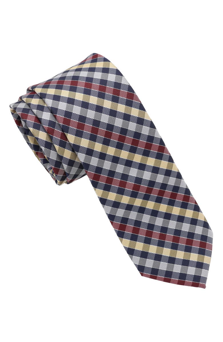 Ben Sherman Check Tie, Main, color, Navy Burgundy