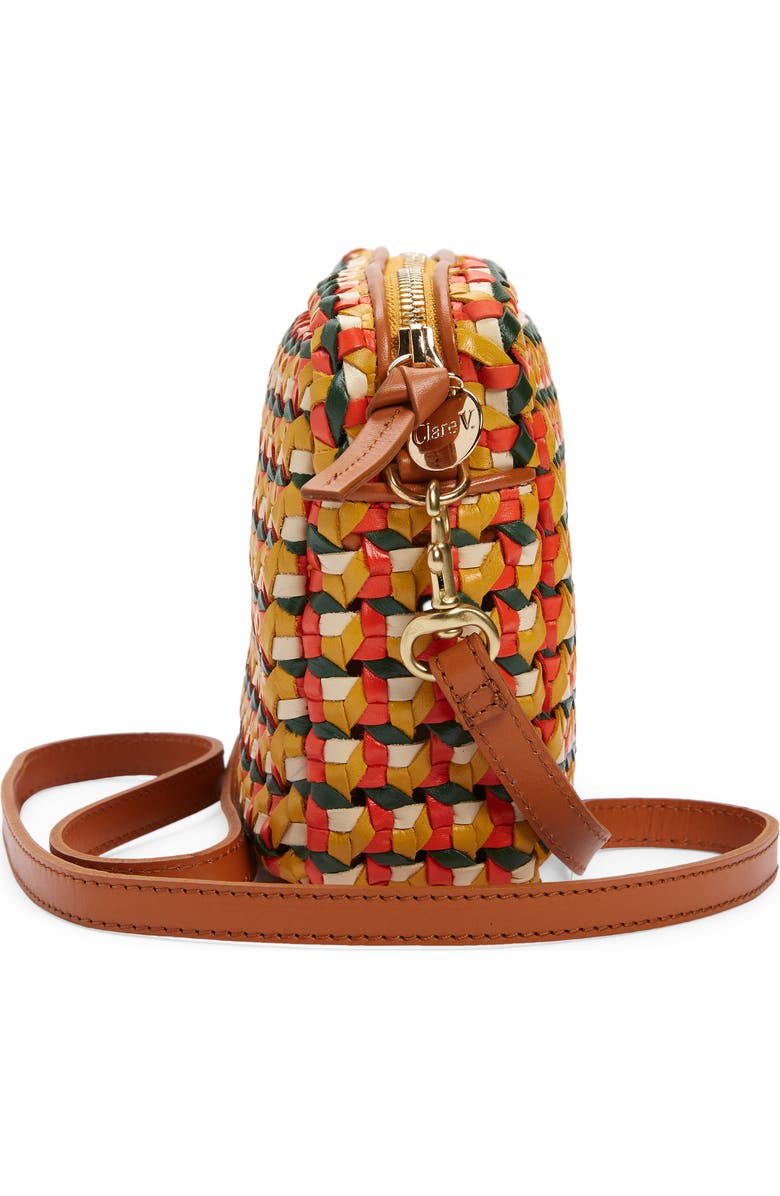 Clare V. Midi Sac Woven Leather Crossbody Bag, Alternate, color,