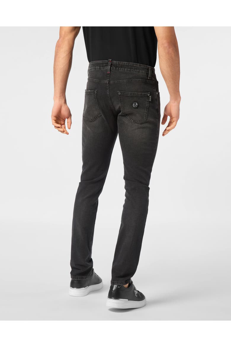 Jeans Super Straight Cut Hexagon Logo Men, Alternate, color, NightCrawler