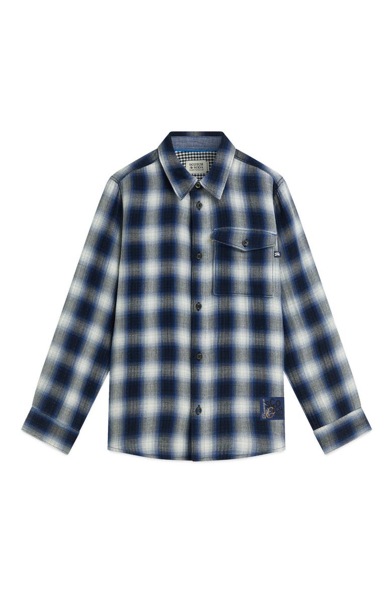 Kids' Double Faced Check Shirt, Main, color, SKY CAPTAIN CHECK
