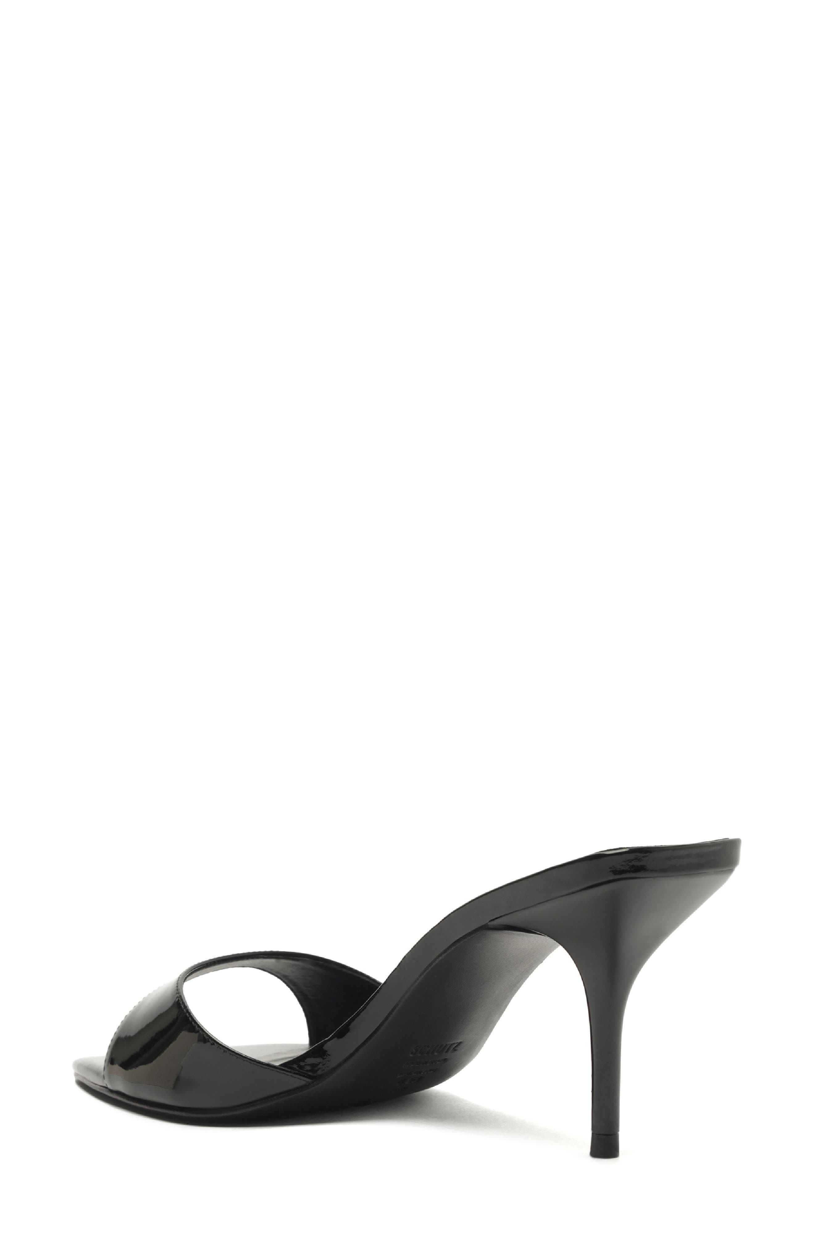 Schutz Elodie Pointed Toe Sandal, Alternate, color, Black Patent