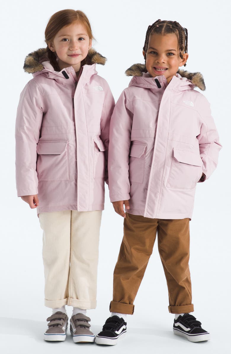 The North Face Kids' Arctic Waterproof 550-Fill Power Down Parka with Faux Fur Trim, Alternate, color, Pale Blossom