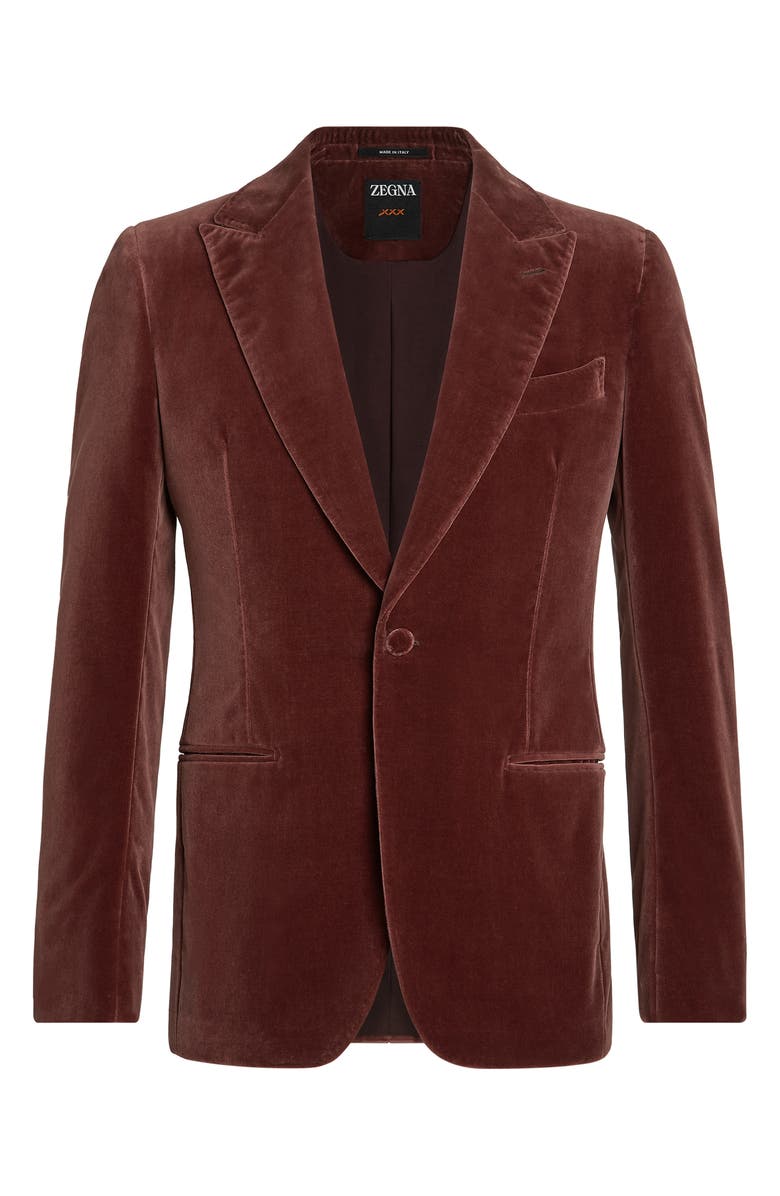 ZEGNA Couture Peak Lapel Velveteen Dinner Jacket, Alternate, color, 