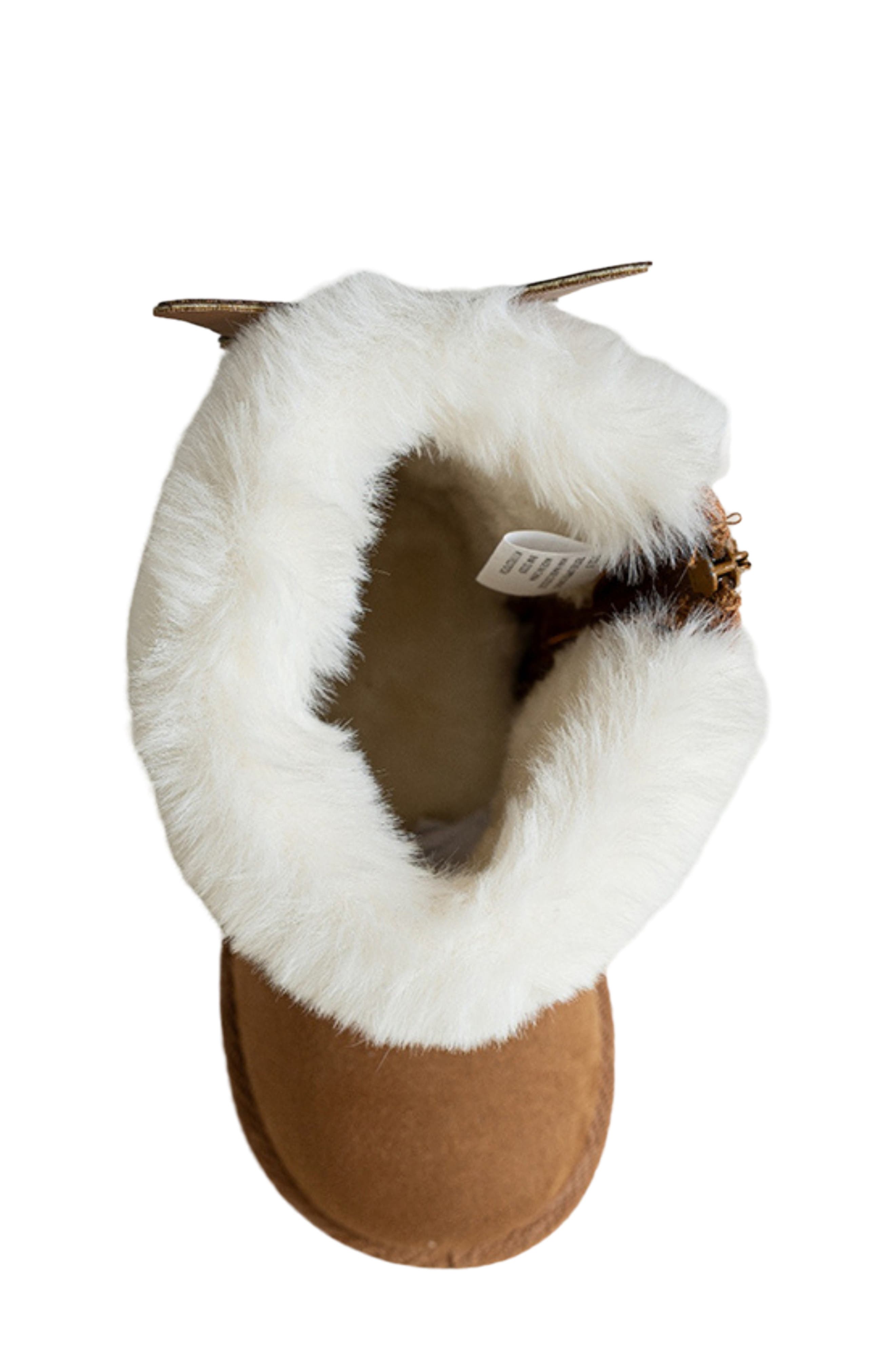 Kids' Faux Fur Trim Winter Boot, Alternate, color, COGNAC